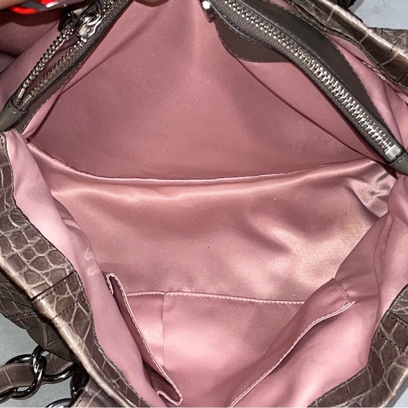 Coach Croc Embossed Taupe Madison Satchel #14601 - Picture 11 of 16